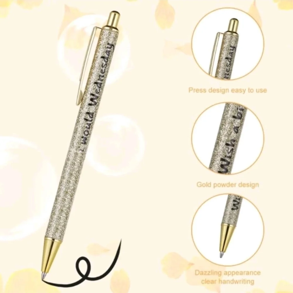 🖊▪️ 1 pen 🖊  choose day Funny 7 Days of Week Glitter black ink Ballpoint Pens